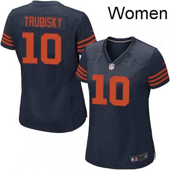 Womens Nike Chicago Bears 10 Mitchell Trubisky Game Navy Blue Alternate NFL Jersey